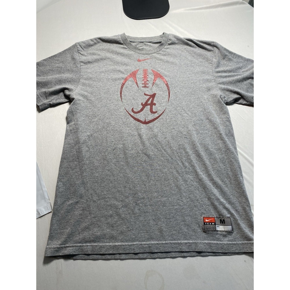 Nike Team Alabama Crimson Tide Shirt Mens Medium M Gray Loose Fit Football Tee
